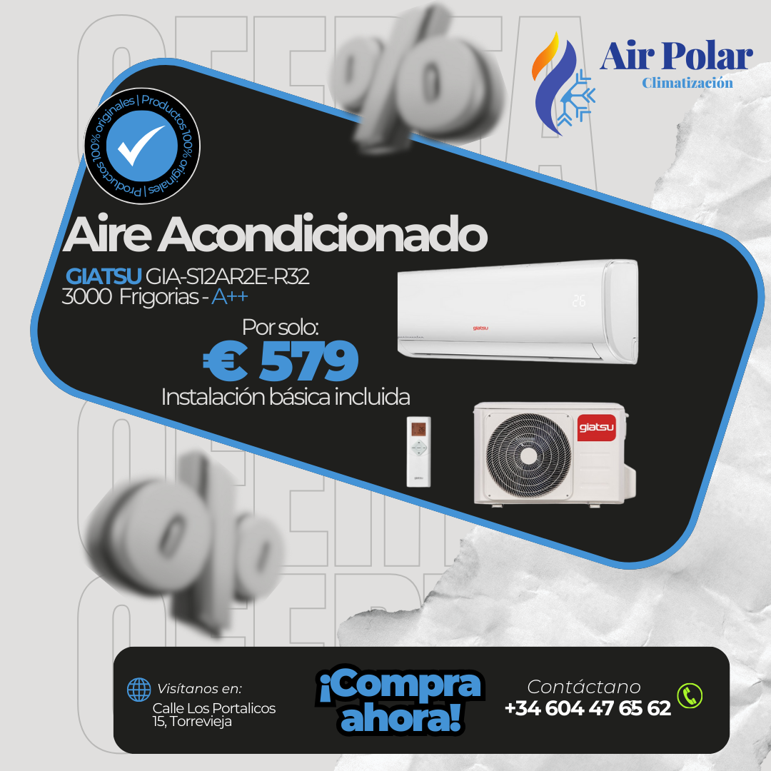 Giatsu GIA-S12AR2E-R32 (3000 Frigorías) + Instalación → 579€