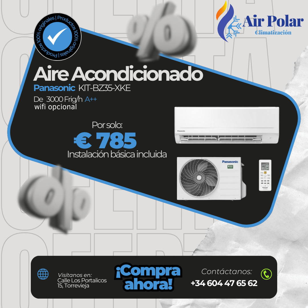 Panasonic Kit-BZ35-XKE (3000 Frigorías) + Instalación → 785€
